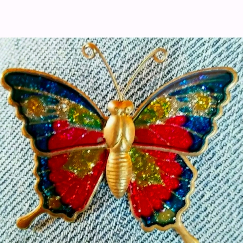 Butterfly pin brooch